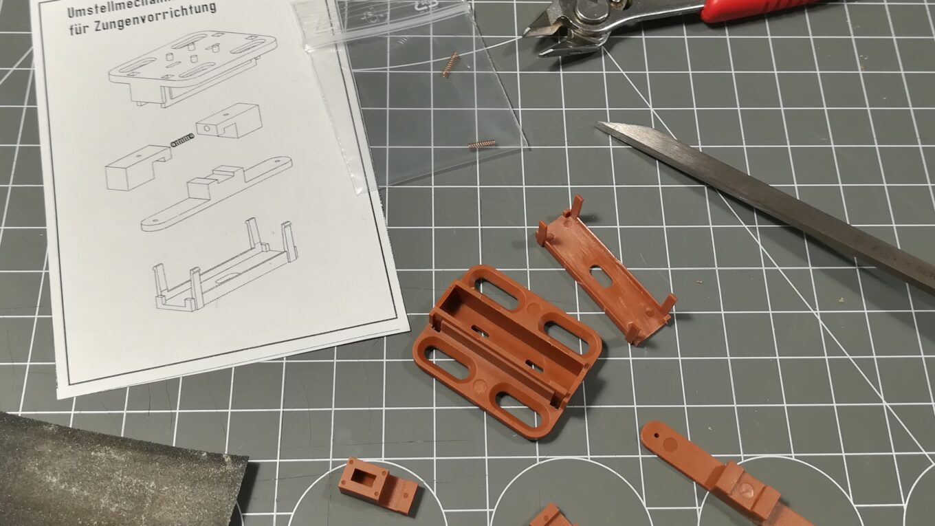 Umstellmechanik für Zungenvorrichtung: Einzelteile