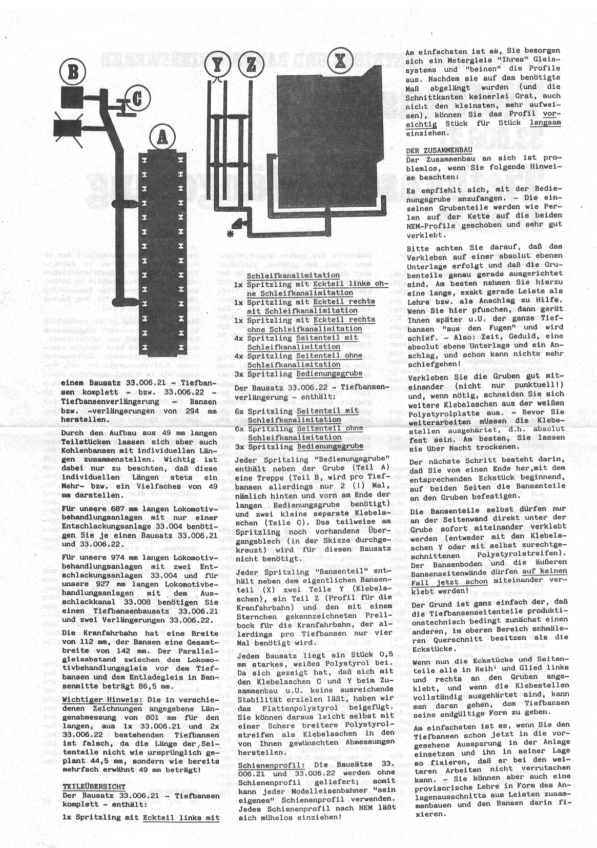 Bauanleitung B & K Tiefbansen 1/87 – Seite 2
