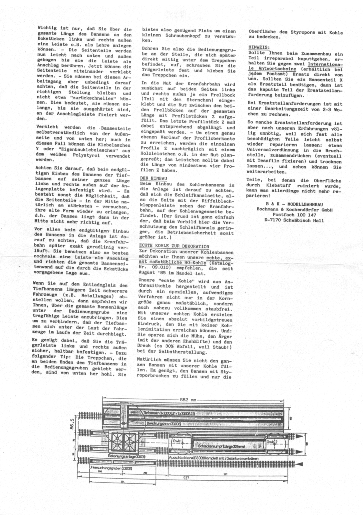 Bauanleitung B & K Tiefbansen 1/87 – Seite 3